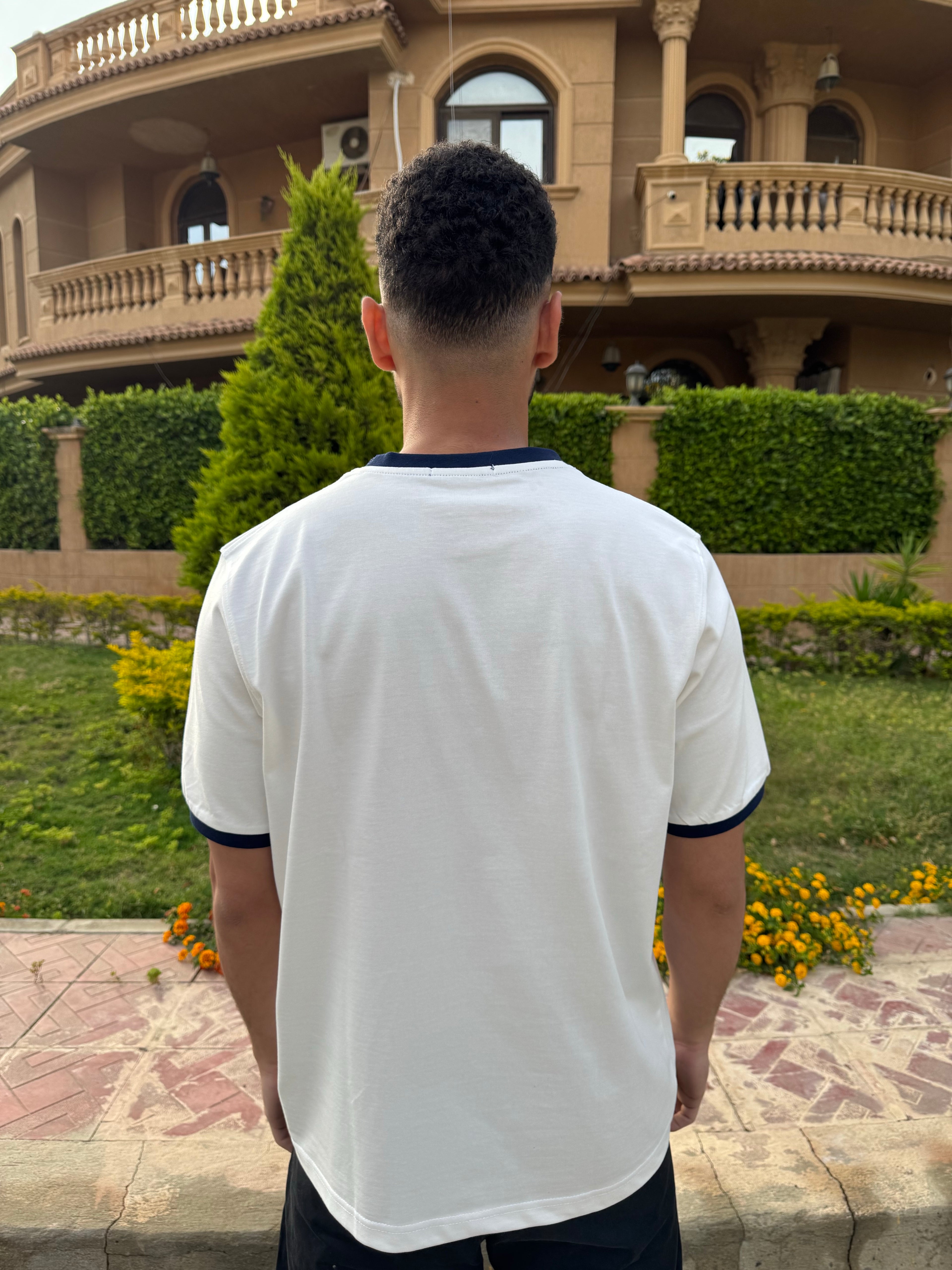 Ringer T-shirt Off White / Navy