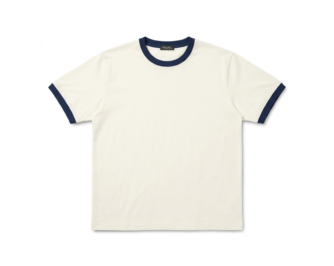 Ringer T-shirt Off White / Navy