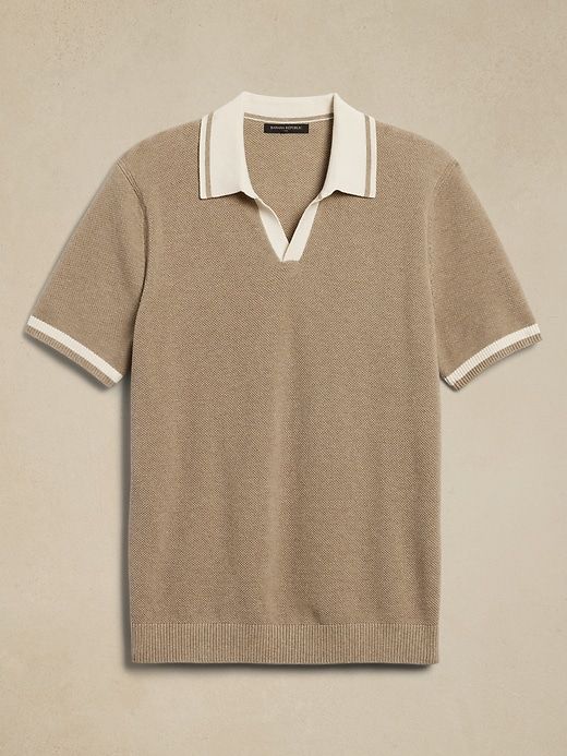 Beige Knitted Polo
