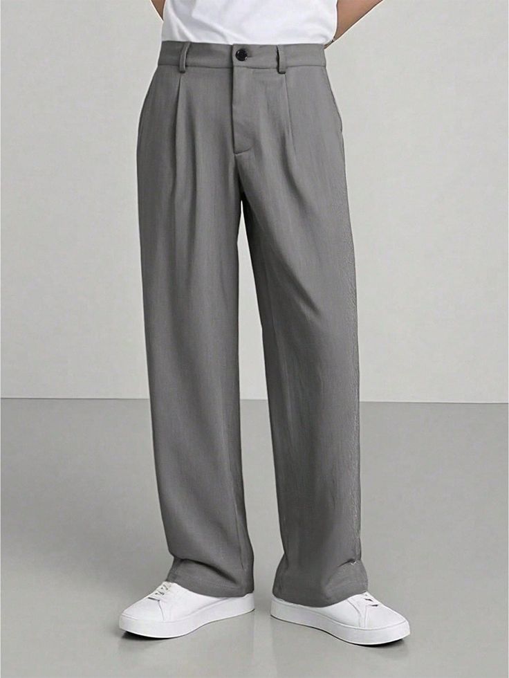 Gray Pleated Pant