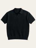Black knitted polo