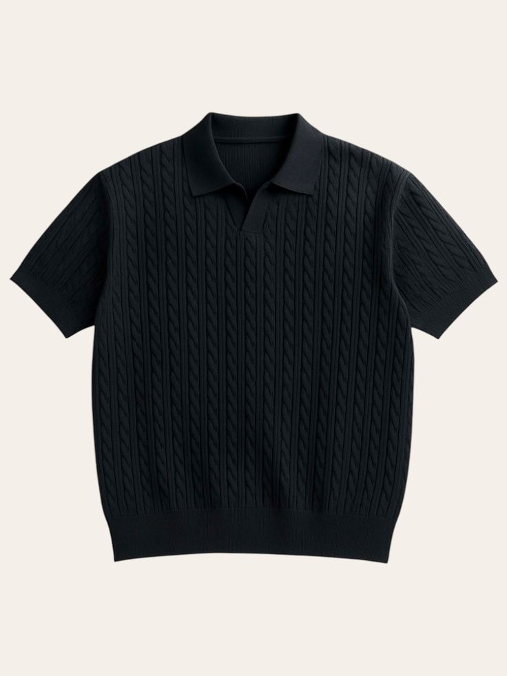 Black knitted polo